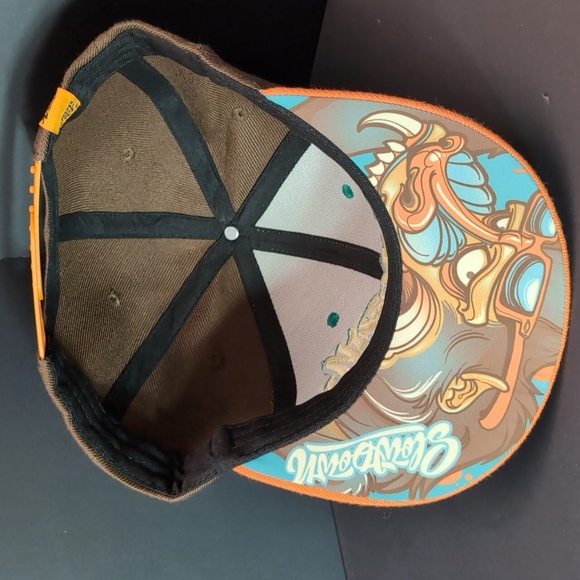 Slowdown For Artists By Artists Brown & Orange Snapback Hat - Picture 5 of 8